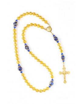 Gold Foil Royal Blue Rosary