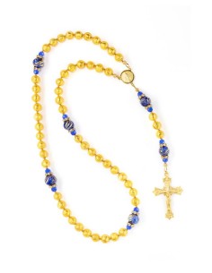 Gold Foil Royal Blue Rosary