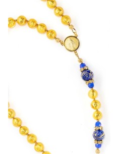 Gold Foil Royal Blue Rosary Gold Foil Royal Blue Rosary