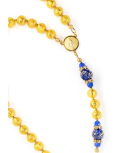 Gold Foil Royal Blue Rosary