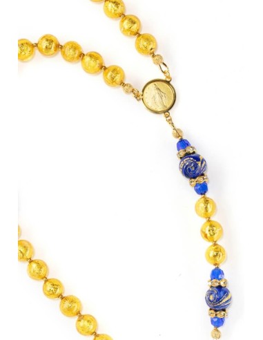 Gold Foil Royal Blue Rosary