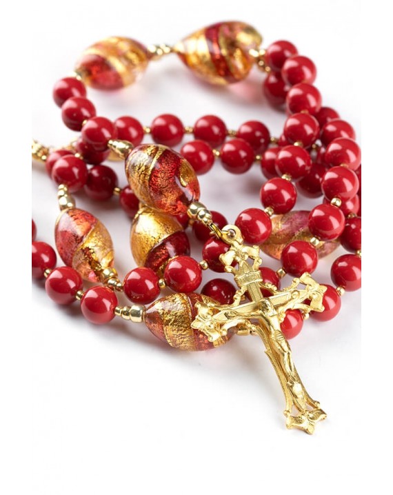 Swarovski Red Coral Rosary