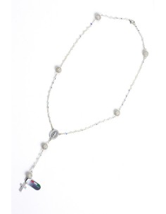 Clear Zircons Pave Rosary Necklace Clear Zircons Pave Rosary Necklace