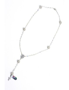 Clear Zircons Pave Rosary Necklace