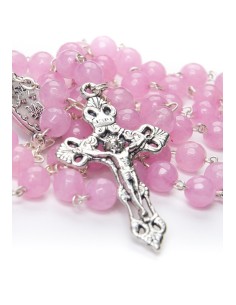 Faceted Rhodonite Pink Rosary Faceted Rhodonite Pink Rosary
