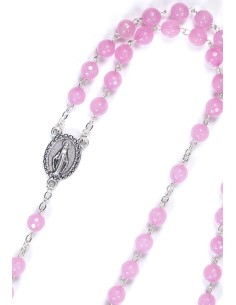 Faceted Rhodonite Pink Rosary Faceted Rhodonite Pink Rosary