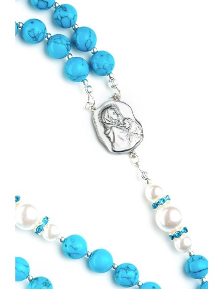 Turquoise,  Pearls, Sterling Silver 925 - big  | Vatican Gift