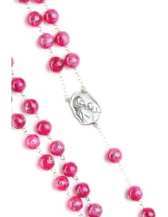Rose Murano Glass Rosary Big - Baroque Crucifix  | Vatican Gift 2