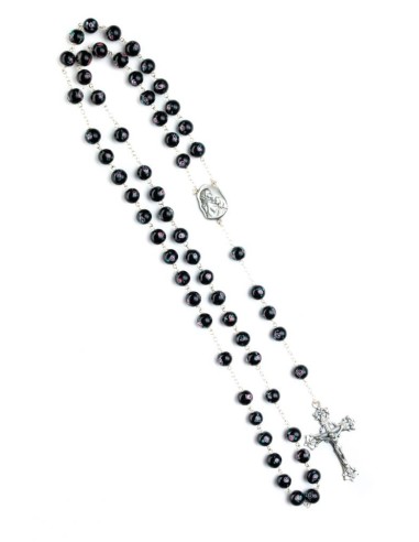 Black Murano Glass Rosary Big - Baroque Crucifix  | Vatican Gift