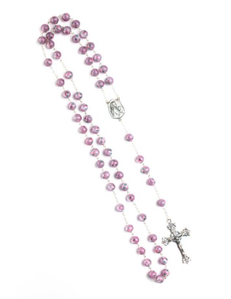Delicate Violet Murano Glass Rosary - Baroque Crucifix  | Vatican Gift Delicate Violet Murano Glass Rosary - Baroque Crucifix  | Vatican Gift