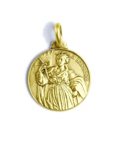 Gold Plated St. Barbara Medal