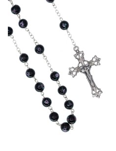 Black Murano Glass Rosary  - Baroque Crucifix  | Vatican Gift 2