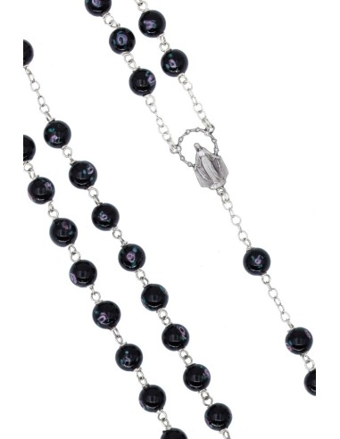 Black Murano Glass Rosary  - Baroque Crucifix  | Vatican Gift