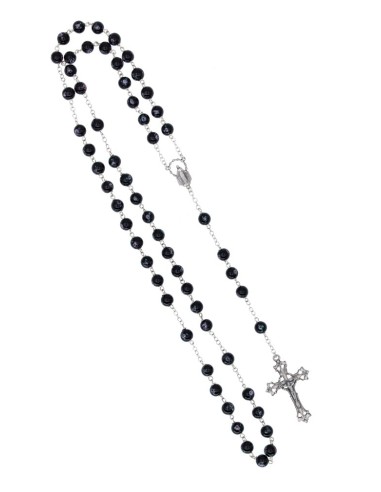 Black Murano Glass Rosary  - Baroque Crucifix  | Vatican Gift
