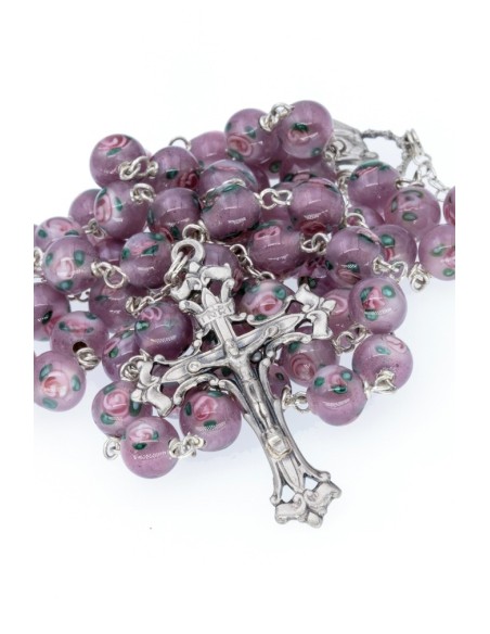 Sweet Violet Murano Glass Rosary - Baroque Crucifix  | Vatican Gift Sweet Violet Murano Glass Rosary - Baroque Crucifix  | Vatican Gift