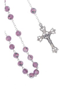 Sweet Violet Murano Glass Rosary - Baroque Crucifix  | Vatican Gift 2