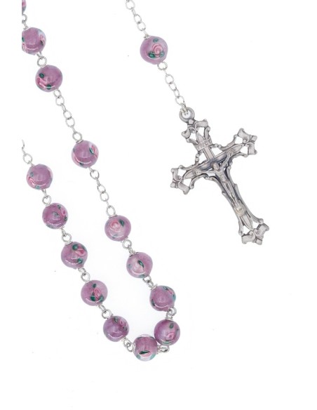 Sweet Violet Murano Glass Rosary - Baroque Crucifix  | Vatican Gift Sweet Violet Murano Glass Rosary - Baroque Crucifix  | Vatican Gift