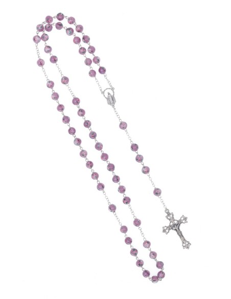 Sweet Violet Murano Glass Rosary - Baroque Crucifix  | Vatican Gift Sweet Violet Murano Glass Rosary - Baroque Crucifix  | Vatican Gift