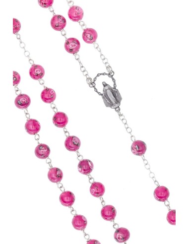 Camelia Rose Murano Glass Rosary - Baroque Crucifix  | Vatican Gift