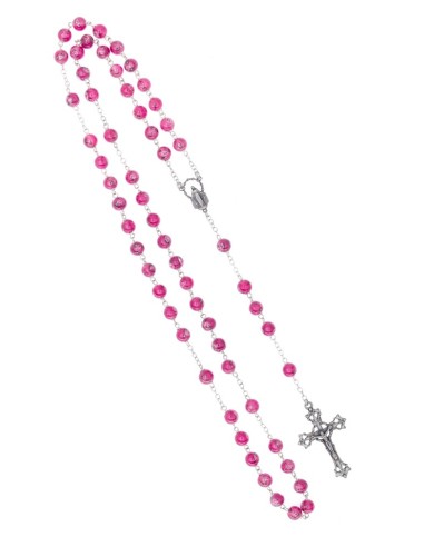 Camelia Rose Murano Glass Rosary - Baroque Crucifix  | Vatican Gift