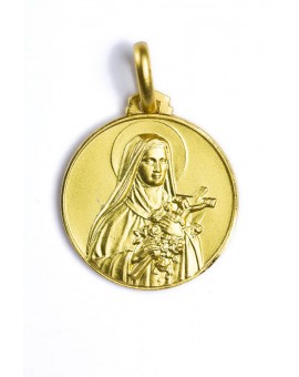 St. Therese of Lisieux gold plated medal