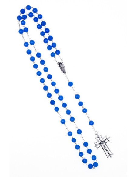 Agate Blue Agate Rosary, Sterling Silver  | Vatican Gift Agate Blue Agate Rosary, Sterling Silver  | Vatican Gift