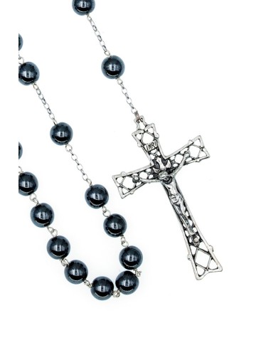 Hematite Rosary - Wire Crucifix  | Vatican Gift