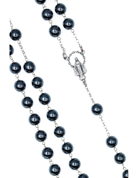 Hematite Rosary - Wire Crucifix  | Vatican Gift Hematite Rosary - Wire Crucifix  | Vatican Gift