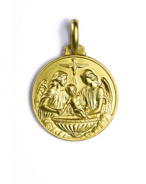 Baptism Medal gold plated