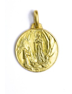Gold Plated Our Lady of Lourdes Medal