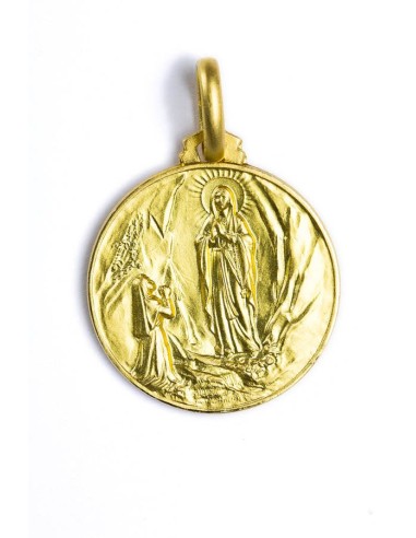Gold Plated Our Lady of Lourdes Medal