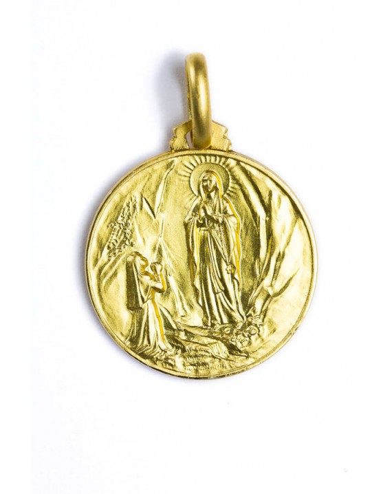 Our Lady of Lourdes gold plated medal