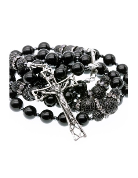 Black Trinity Zircons Rosary  | Vatican Gift Black Trinity Zircons Rosary  | Vatican Gift