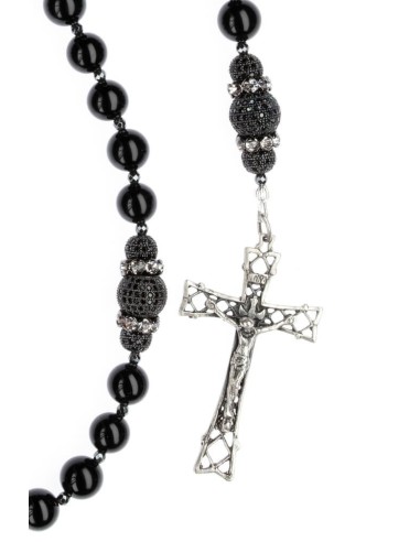 Black Trinity Zircons Rosary  | Vatican Gift