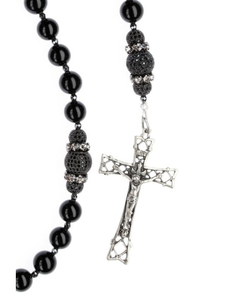 Black Trinity Zircons Rosary  | Vatican Gift Black Trinity Zircons Rosary  | Vatican Gift