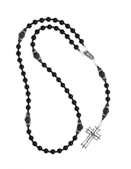 Black Trinity Zircons Rosary  | Vatican Gift