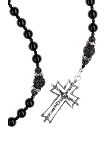 Black Trinity Zircons Rosary  | Vatican Gift