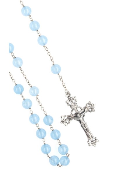 Sky Blue Agate Precious Rosary  | Vatican Gift Sky Blue Agate Precious Rosary  | Vatican Gift