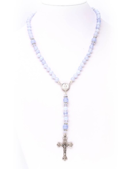Sweetest Sky Blue Rosary Necklace  | Vatican Gift Sweetest Sky Blue Rosary Necklace  | Vatican Gift