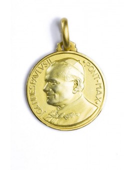 Pope John Paul II gold plated medal
