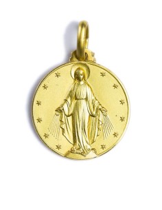 Gold Plated Round Miraculous Medal