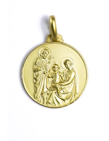 The Holy Family gold plated medal