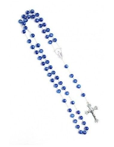 Deep Blue Murano Glass Rosary - Baroque Crucifix  | Vatican Gift