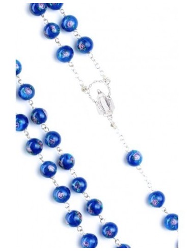 Deep Blue Murano Glass Rosary - Baroque Crucifix  | Vatican Gift