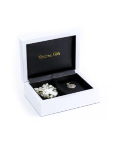 Confirmation Set Precious White Box - Heart Mother of Pearl  | Vatican Gift