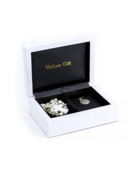Confirmation Set Precious White Box - Heart Mother of Pearl  | Vatican Gift