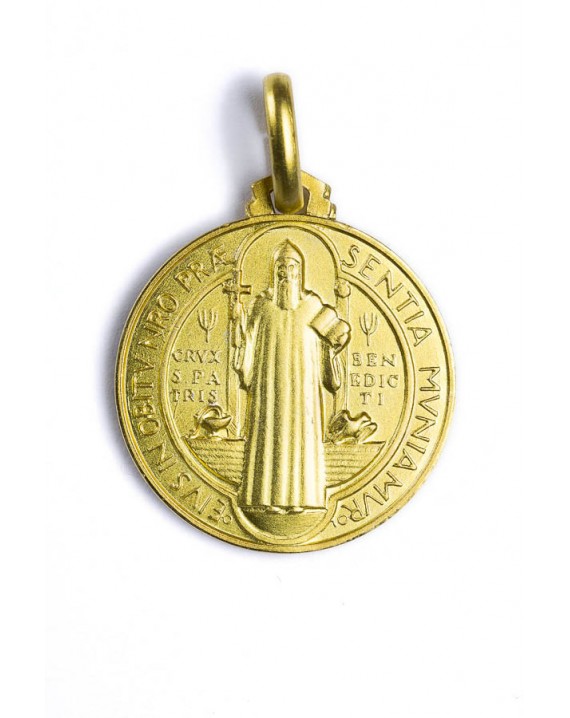 St. Benedict gold plated medal | Vatican Gift