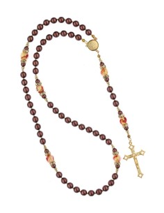 Umber Brown and Gold Crystal Rosary 2