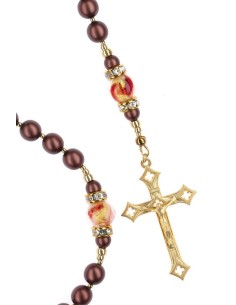 Umber Brown and Gold Crystal Rosary Umber Brown and Gold Crystal Rosary