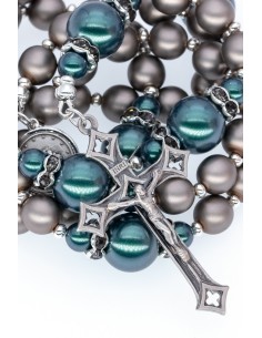 Ash Gray and Metal Green Crystal Rosary Ash Gray and Metal Green Crystal Rosary